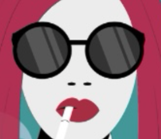 So Margaux Book Cover Heroine - an Illustration of a woman with sunglasses, red lipstick and a cigarette